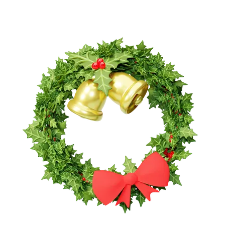 Christmas wreath decoration 3D Illustration
