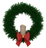 Christmas Wreath With Candle And Bow