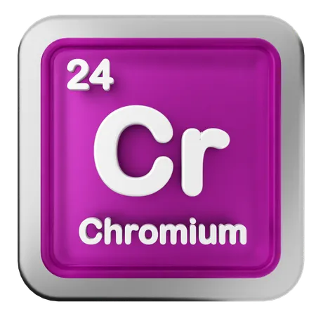 Chrom-Periodensystem  3D Icon