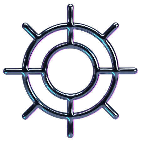 Chrom-Nautik-Rad  3D Icon