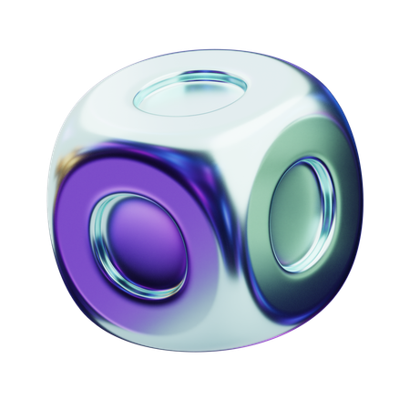Chromatic Abstract Blue Staggered Arch  3D Icon
