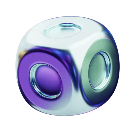Chromatic Abstract Blue Staggered Arch  3D Icon
