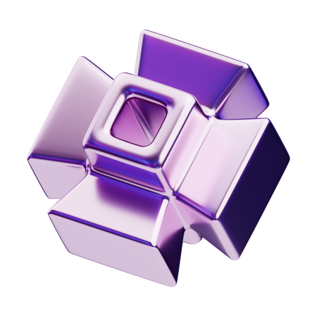 Chromatic Abstract Geometric Cross Frame  3D Icon