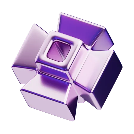 Chromatic Abstract Geometric Cross Frame  3D Icon