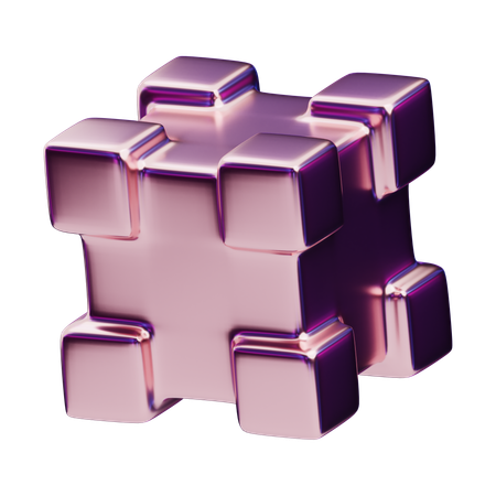 Chromatic Abstract Geometric Cube  3D Icon