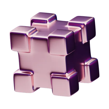 Chromatic Abstract Geometric Cube  3D Icon