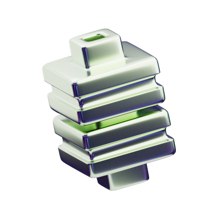 Chromatic Abstract Glossy Organic Twist  3D Icon