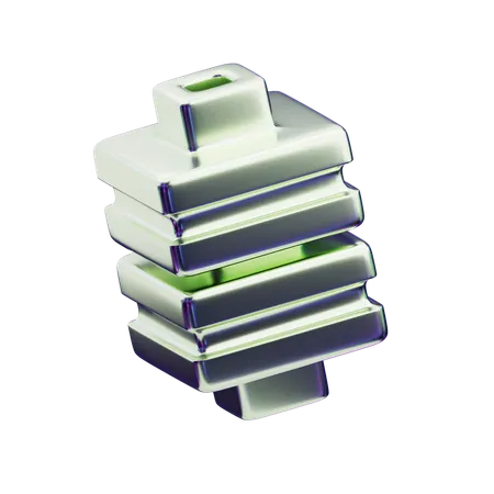 Chromatic Abstract Glossy Organic Twist  3D Icon