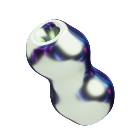 Chromatic Abstract Glossy Organic Twist  3D Icon