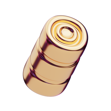 Chromatic Abstract Gold Cylindrical Stack  3D Icon