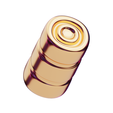 Chromatic Abstract Gold Cylindrical Stack  3D Icon