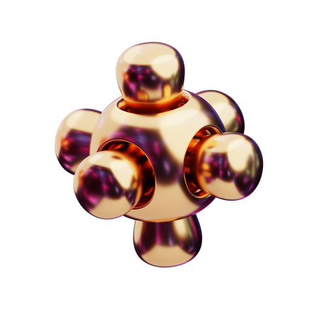 Chromatic Abstract Golden Framed Hexes  3D Icon