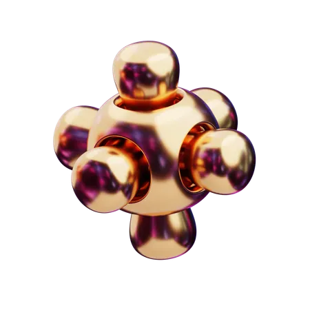 Chromatic Abstract Golden Framed Hexes  3D Icon