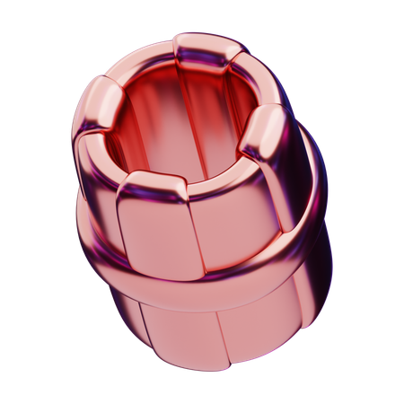 Chromatic Abstract Hollow Cylinder  3D Icon