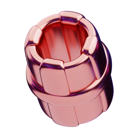 Chromatic Abstract Hollow Cylinder  3D Icon