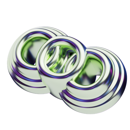 Chromatic Abstract Interlocked Rings  3D Icon