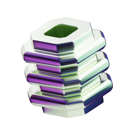 Chromatic Abstract Iridescent Cube Fold  3D Icon