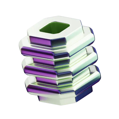 Chromatic Abstract Iridescent Cube Fold  3D Icon