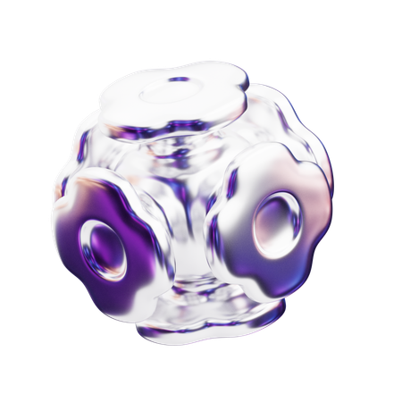 Chromatic Abstract Iridescent Star Nodes  3D Icon