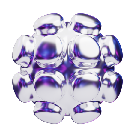 Chromatic Abstract Lustrous Bubble Core  3D Icon