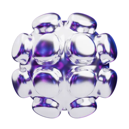 Chromatic Abstract Lustrous Bubble Core  3D Icon