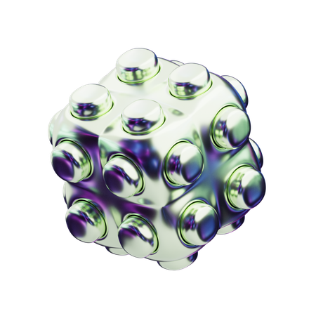 Chromatic Abstract Metallic Cube Nexus  3D Icon