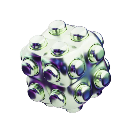 Chromatic Abstract Metallic Cube Nexus  3D Icon
