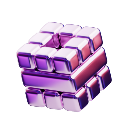 Chromatic Abstract Metallic Ripple Wave  3D Icon