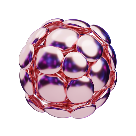 Chromatic Abstract Metallic Sphere Cluster  3D Icon