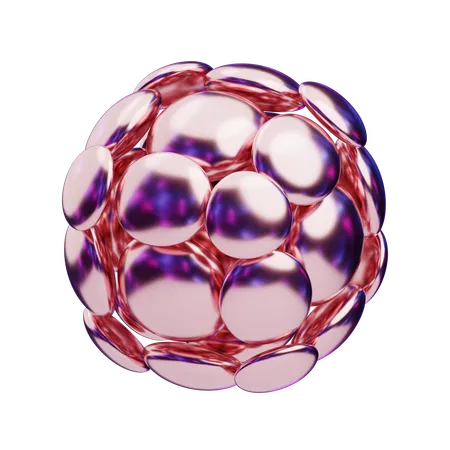 Chromatic Abstract Metallic Sphere Cluster  3D Icon