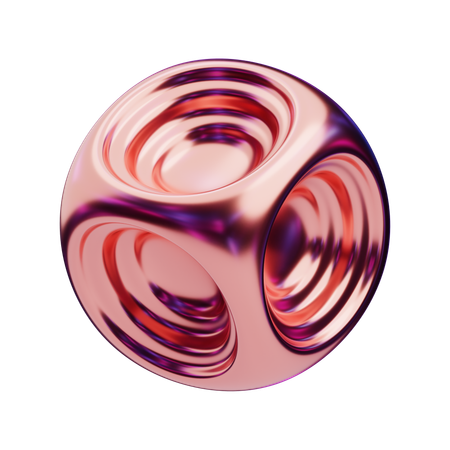 Chromatic Abstract Orb With Circular Indentations  3D Icon