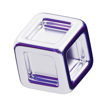 Chromatic Abstract Prismatic Frame Cube  3D Icon