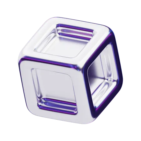 Chromatic Abstract Prismatic Frame Cube  3D Icon