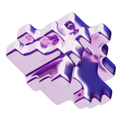 Chromatic Abstract Purple Fragmented Puzzle  3D Icon