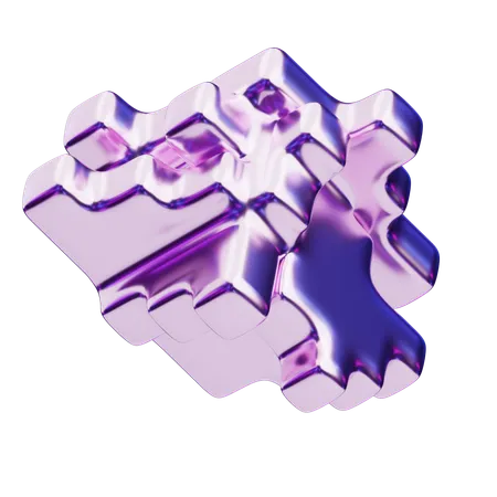 Chromatic Abstract Purple Fragmented Puzzle  3D Icon