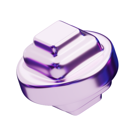 Chromatic Abstract Purple Twisted Cube  3D Icon