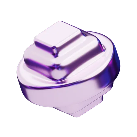 Chromatic Abstract Purple Twisted Cube  3D Icon