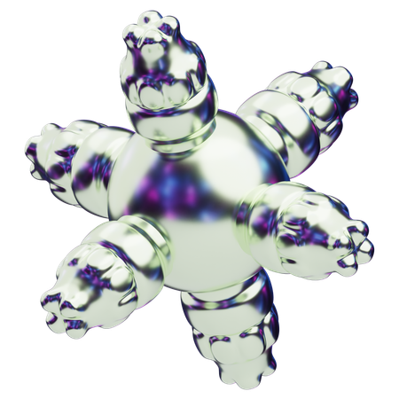 Chromatic Abstract Radiant Starform  3D Icon