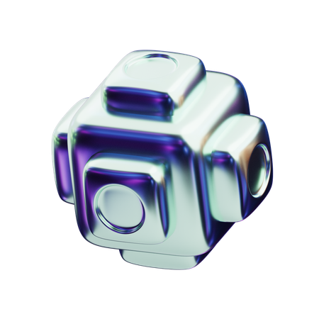 Chromatic Abstract Reflective Triangular Stack  3D Icon