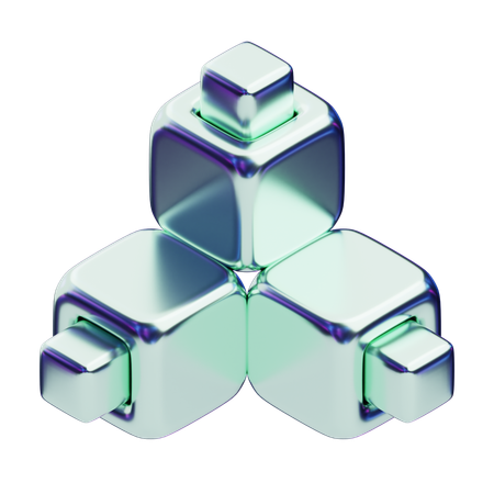 Chromatic Abstract Reflective Triangular Stack  3D Icon