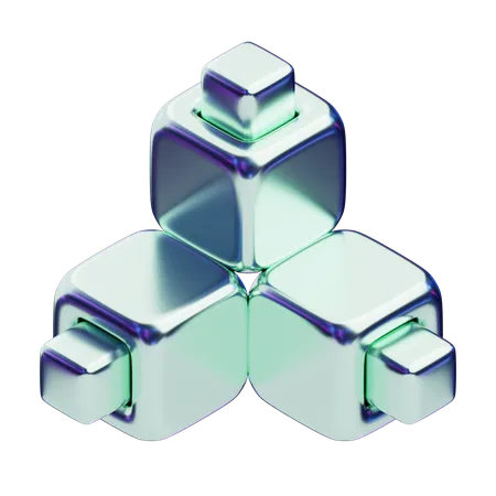 Chromatic Abstract Reflective Triangular Stack  3D Icon