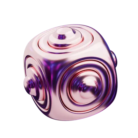 Chromatic Abstract Rose Gold Star Ring  3D Icon