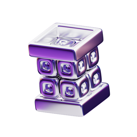 Chromatic Abstract Rounded Frame  3D Icon
