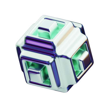 색채 추상 반짝이는 나선형 형태  3D Icon