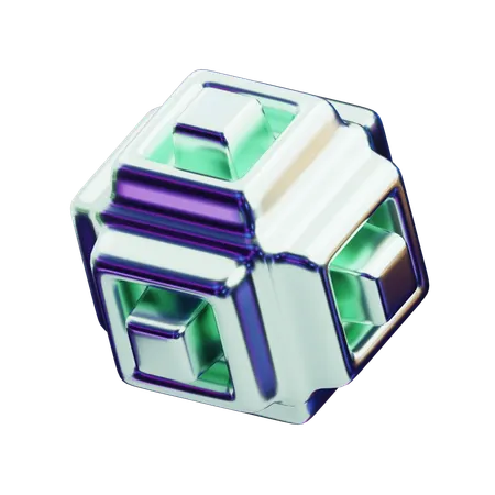 색채 추상 반짝이는 나선형 형태  3D Icon
