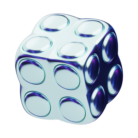 Chromatic Abstract Smooth Cube  3D Icon