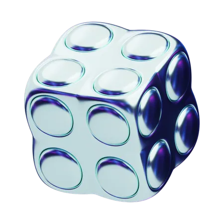 Chromatic Abstract Smooth Cube  3D Icon