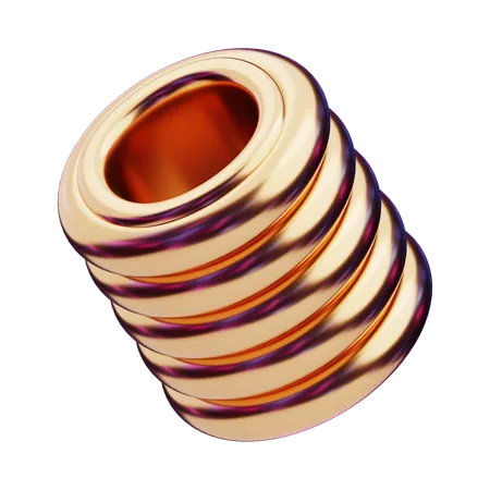 Chromatic Abstract Spiral Cylinder  3D Icon