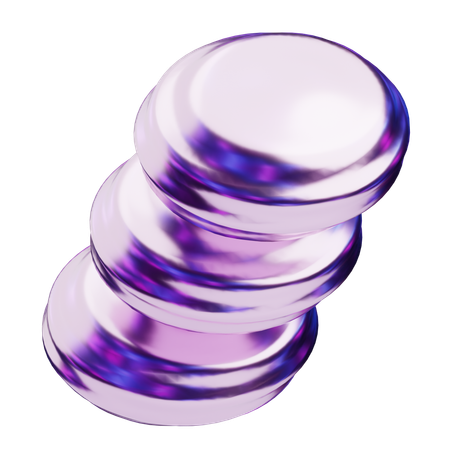 Chromatic Abstract Stacked Discs  3D Icon