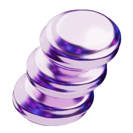 Chromatic Abstract Stacked Discs  3D Icon